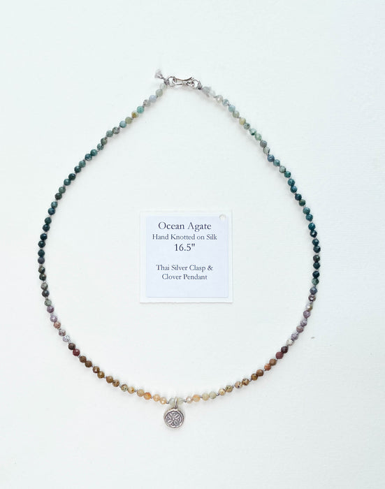 Hand-Knotted Stone Necklace - #4