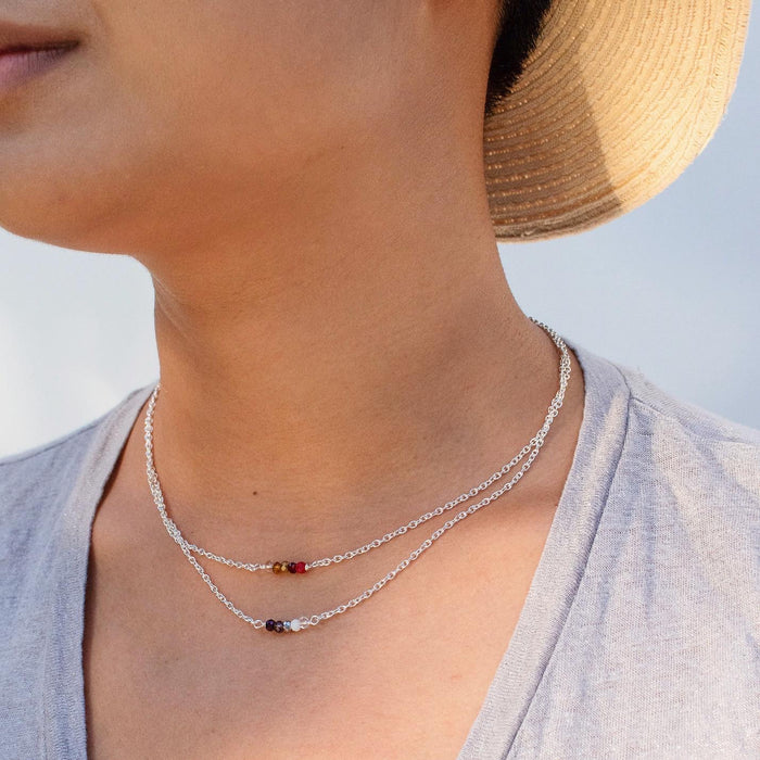 Crystal and Chain Necklace - 12pc